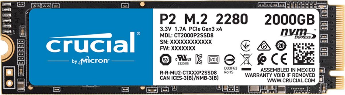 SSD 2TB Crucial P2 PCIe M.2 2280SS