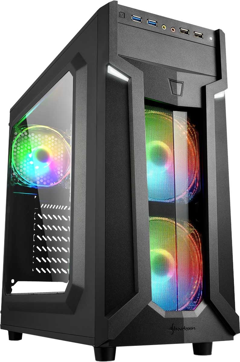 Gaming Κουτί Η/Υ ATX Midi-Tower Sharkoon VG6-W RGB Μαύρο